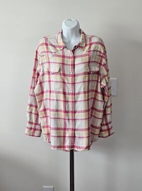 THE GREAT. The Heritage Shirt Cherry Blossom Plaid Size 2 / Med EUC